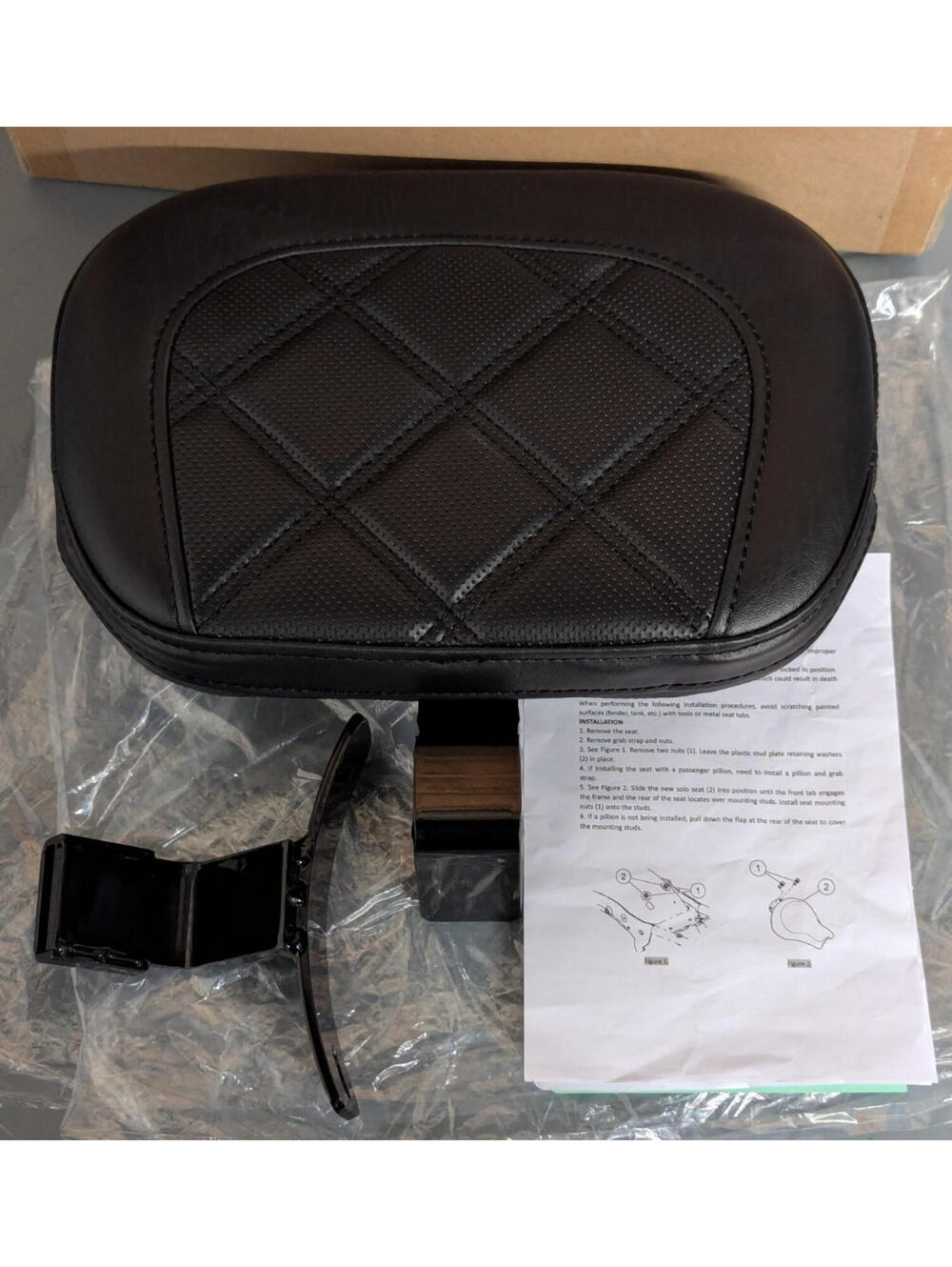 NEW Black Quilted Backrest Pad for Harley Touring CVO Street Glide 2009-2023